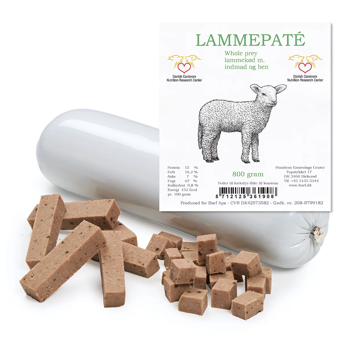 Lamme pate med ben 800 gram