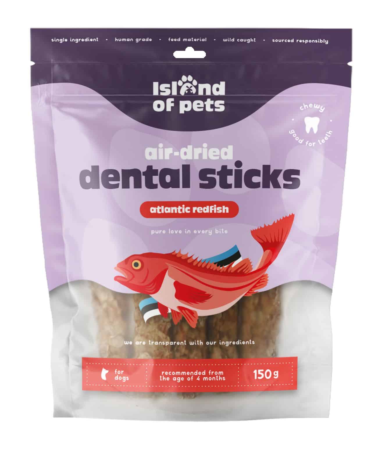 ISLAND OF PETS, AIR-DRIED ATLANTIC REDFISH DENTAL STICKS