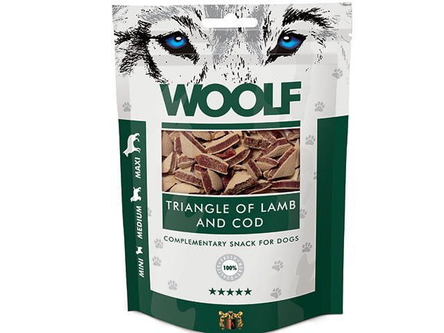 WOOLF LAMB & COD TRIANGLE 100G
