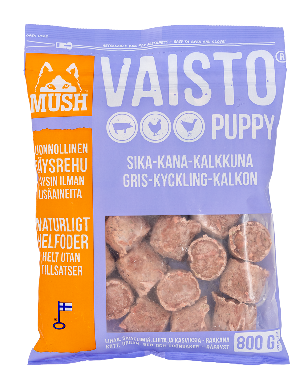 MUSH Vaisto Puppy lyslilla (gris-kalkun-kylling)