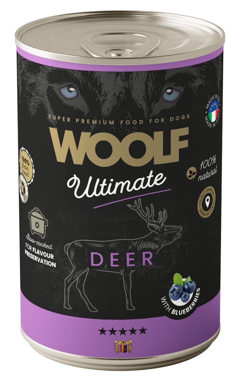 WOOLF ULTIMATE VÅDFODER, DEER WITH BLUEBERRY, 400G
