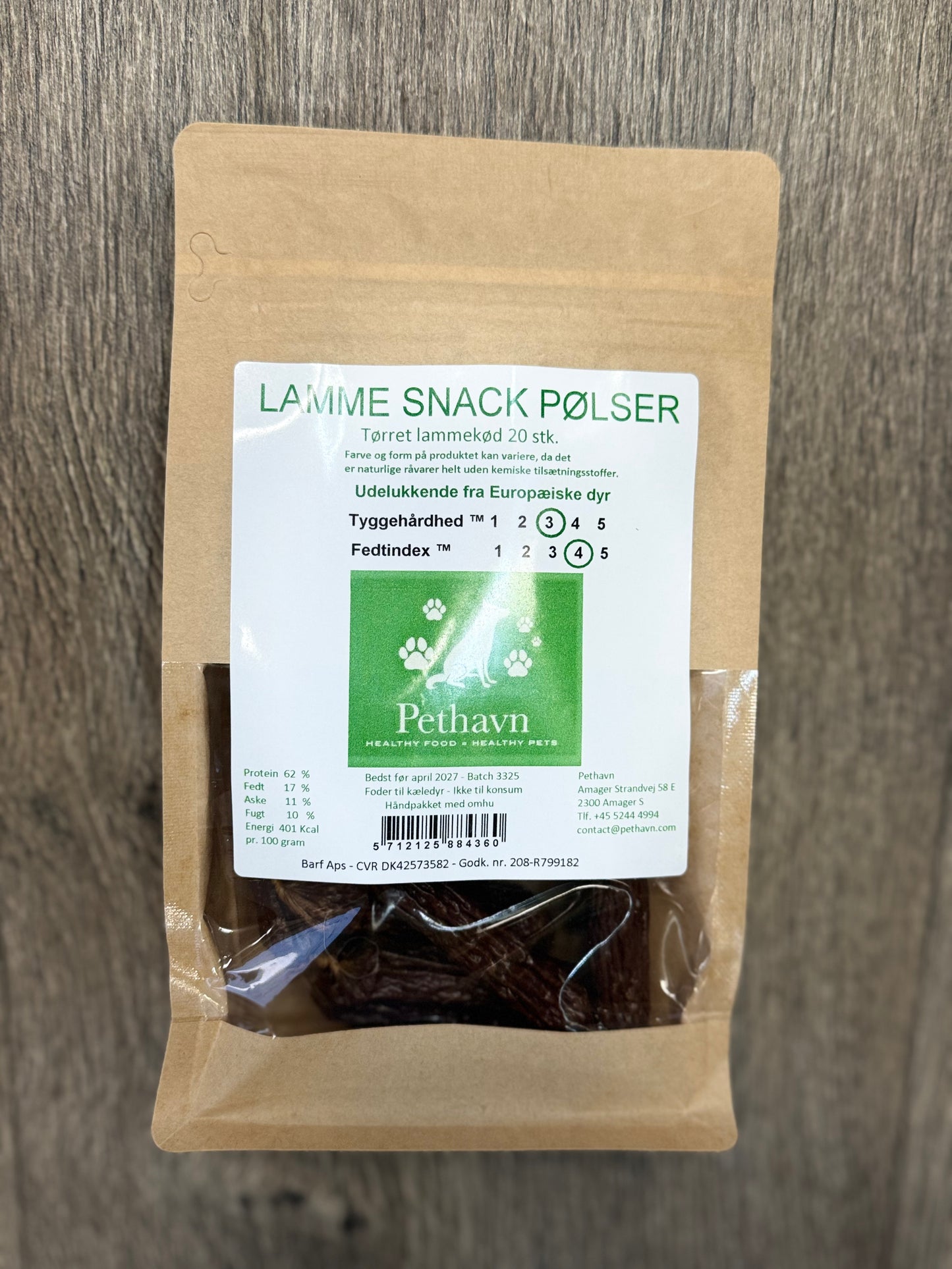 Pethavn Lamme Snack Pølser – 20 stk.
