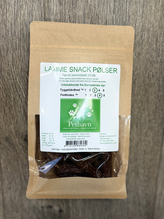 Pethavn Lamme Snack Pølser – 20 stk.