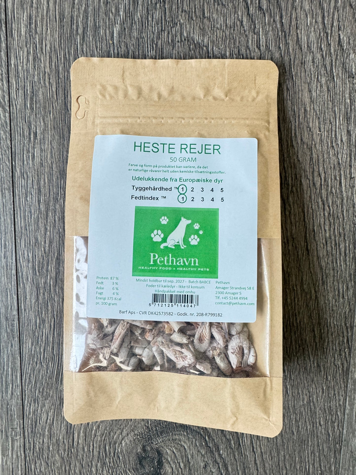 Pethavn 	 Heste Rejer Frysetørrede 50gr