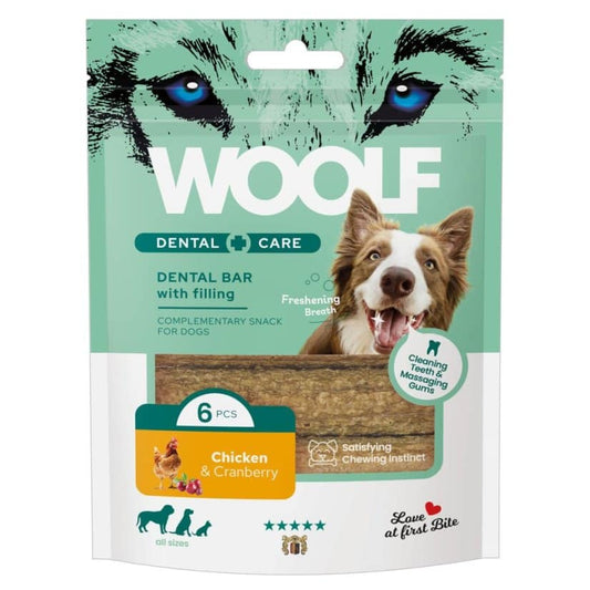 WOOLF DENTAL CARE CHICKEN AND CRANBERRY BAR 108G