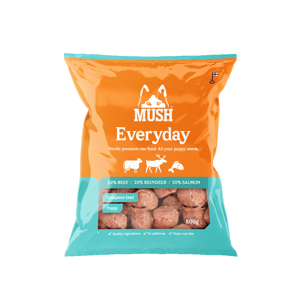 MUSH Everyday Iceblue – Puppy Isblå (okse, rensdyr og laks)