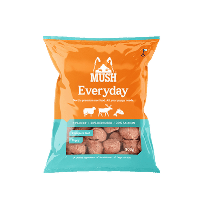 MUSH Everyday Iceblue – Puppy Isblå (okse, rensdyr og laks)