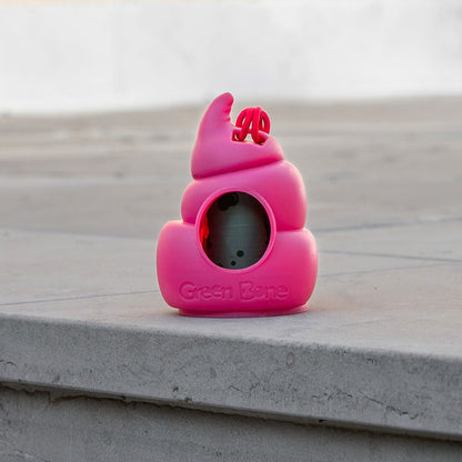 Green Bone Dog bags Dispenser Pink Poop