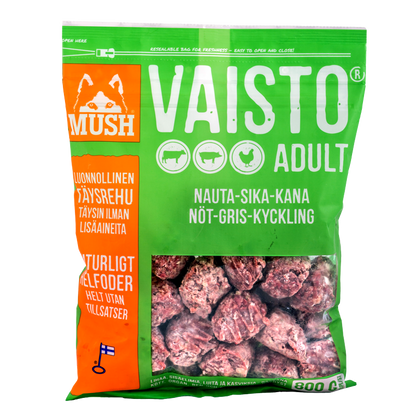 MUSH Vaisto - grøn (okse-gris-kylling)