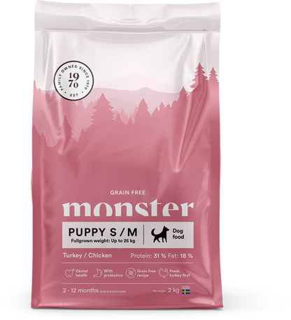 Monster Grain Free Puppy S/M Chicken/Turkey