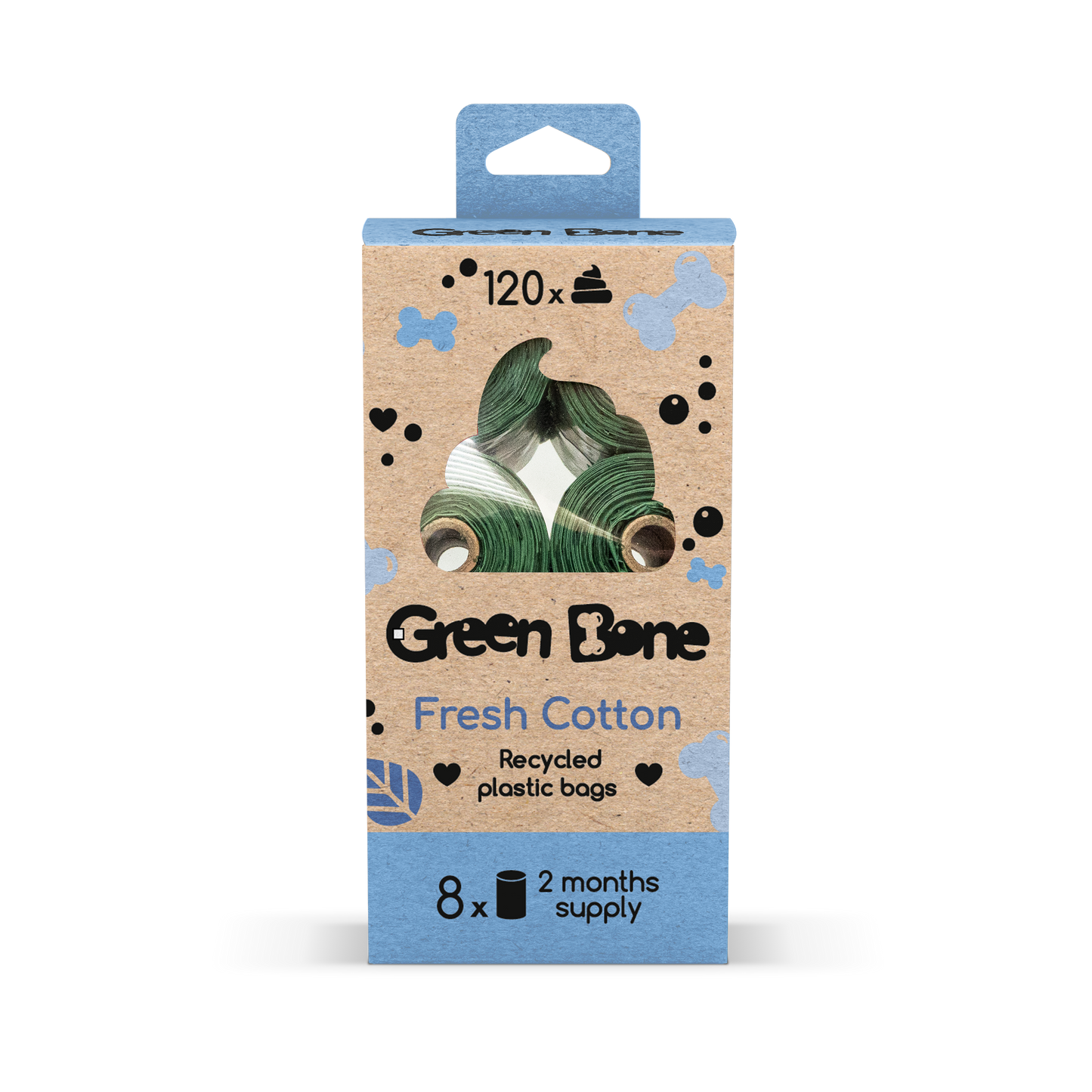 Green Bone hundeposer - fresh cotton (120 poser)