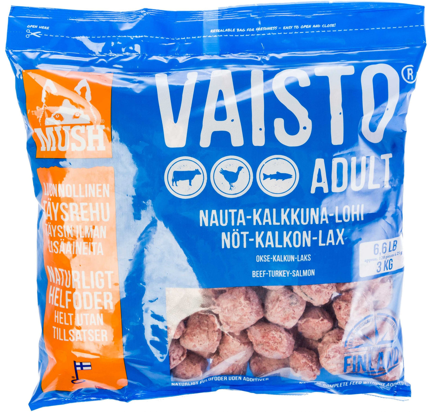 MUSH Vaisto - blå (okse-kalkun-laks)