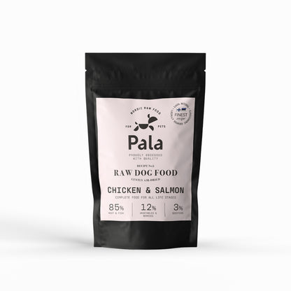 Pala Raw Dog Food - kylling og laks 100g