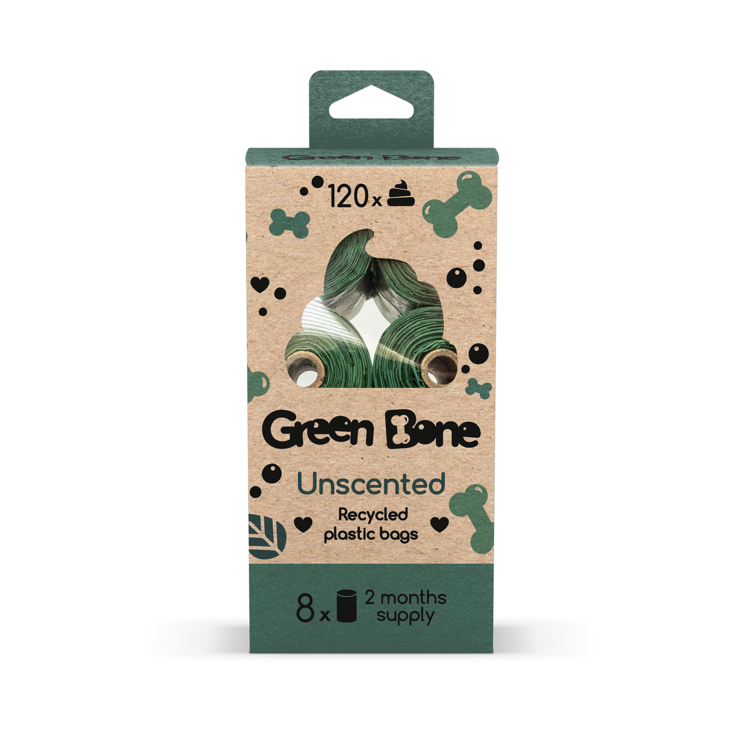 Green Bone hundeposer - unscented (120poser)
